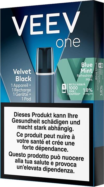 Produktbild VEEV ONE VELVET BLACK Starter kit Blue Mint