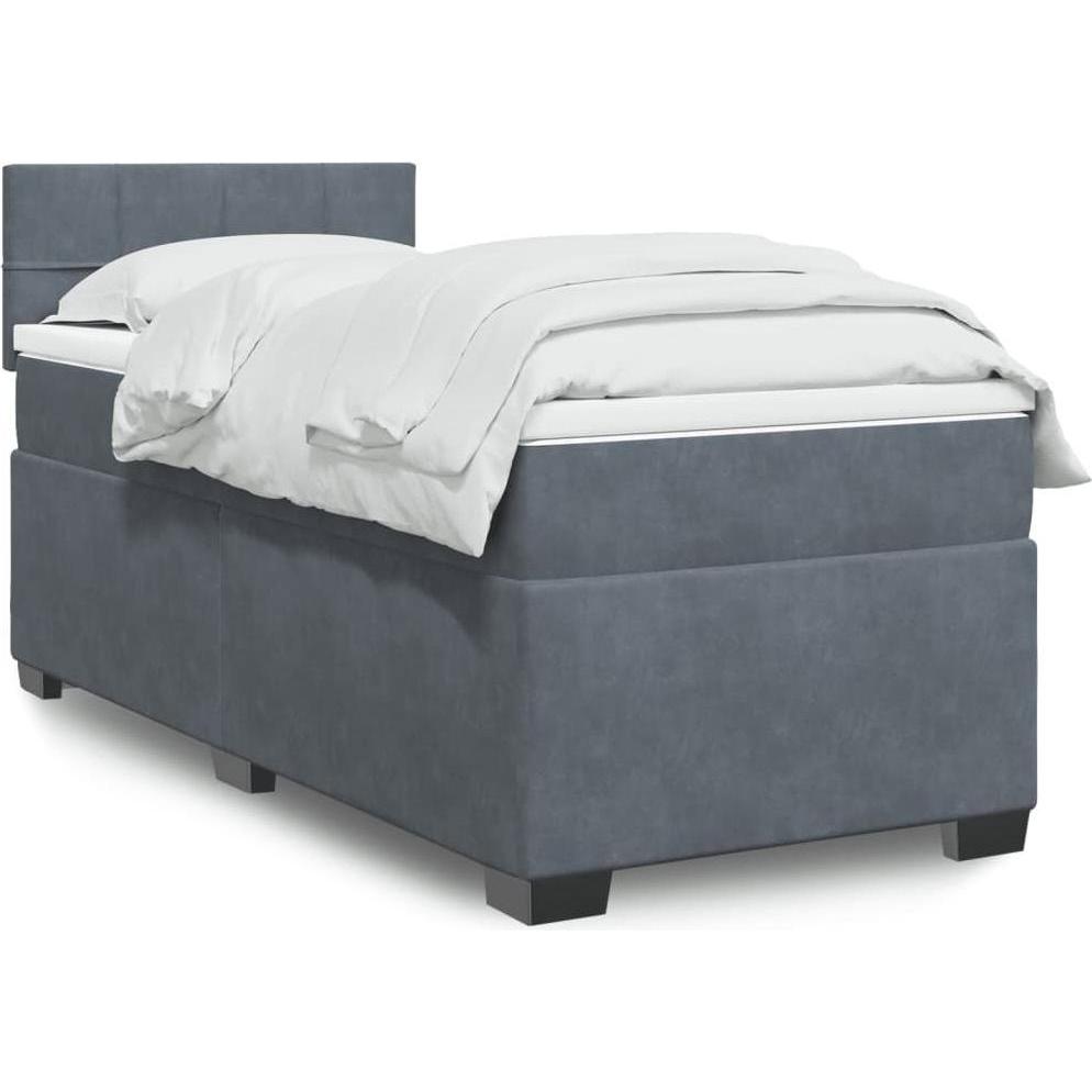 VidaXL, Bett, Bo x springbett mit Matratze 90 x 200 cm Samt (90 x 200 cm)