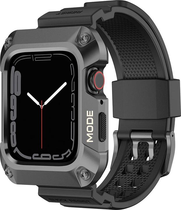 Actual product image Lito - (Box) Metal RuggedArmor Case + Watchband (LS002) - Apple Watch 7 / 8 / 9 (45mm) - Grey