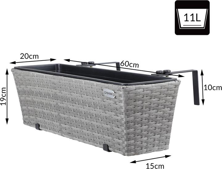 Actual product image Casaria Balcony box (60 x 20 x 19 cm)