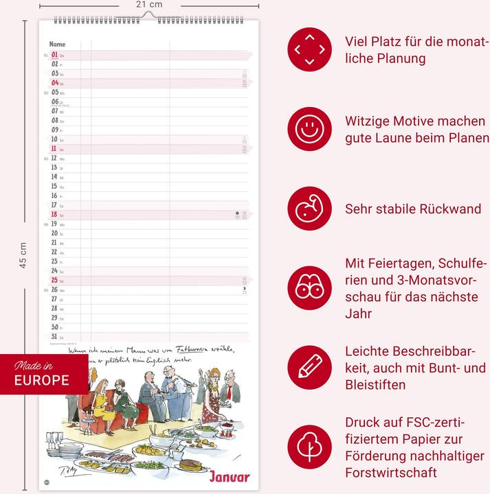 Produktbild Peter Gaymann: Genuss pur Planer für zwei 2026 (21 x 45 cm)