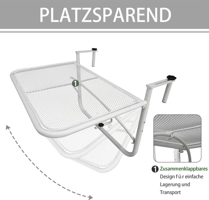 Image du produit Outsunny Table suspendue pour balcon (60 cm)