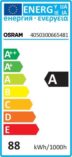 Energie-Label Osram Kompakt LLp 80W-840 (-21) DULUX L TC-L 4PIN 2G11 A,88kWh/1000h (2G11, 6500 lm, 1x)