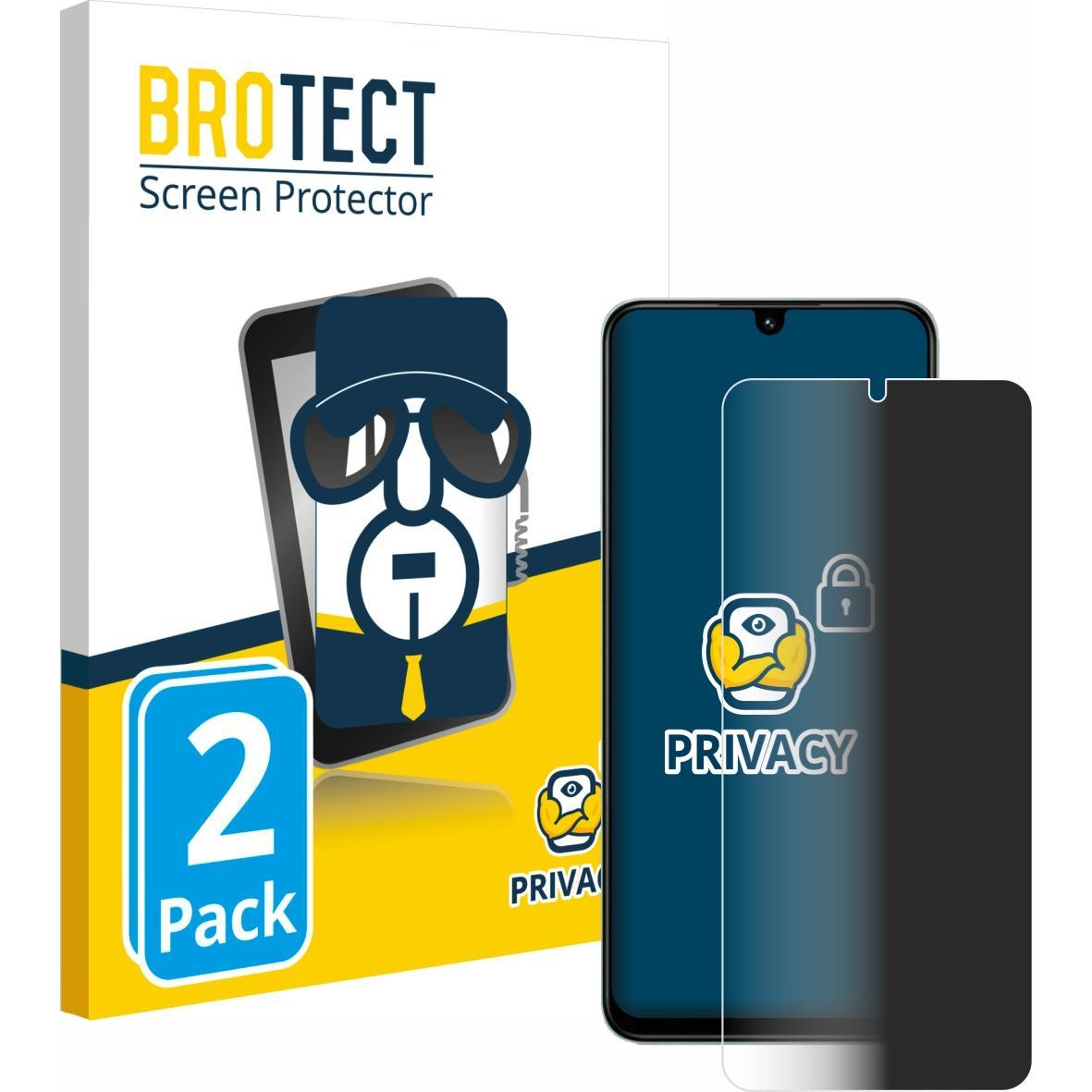 BROTECT Sichtschutzfolie Anti-Spy Privacy Folie Blaulicht-Schutz (2 Stück, Xiaomi Poco C75), Smartphone Schutzfolie, Bla...