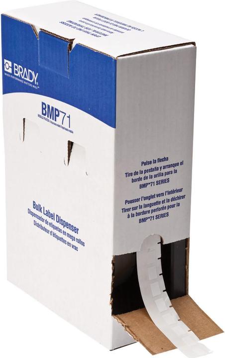 Produktbild Brady BM-18-427, Vinyl, selbstlaminierend, Weiss/Transparent, matt, 19.05 x 9.53(25.40) mm, für Kab (3.33 cm)