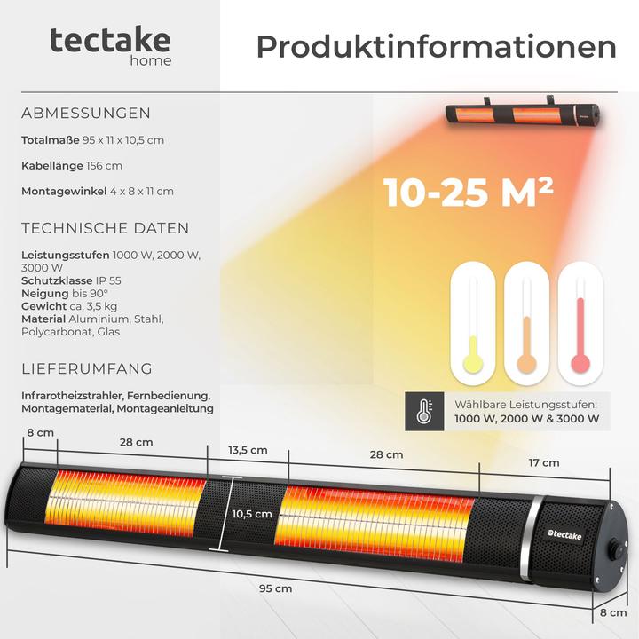 Produktbild tectake Infrarotheizstrahler (3000 W)