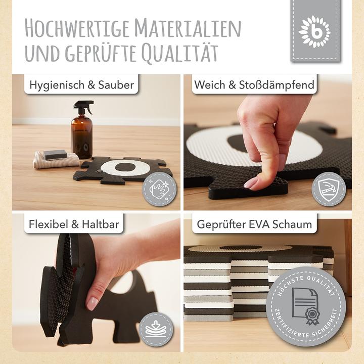 Image du produit Bieco Puzzlematte Buchstaben Schwarz-Weiss, 26-teilig (32 x 32 cm)