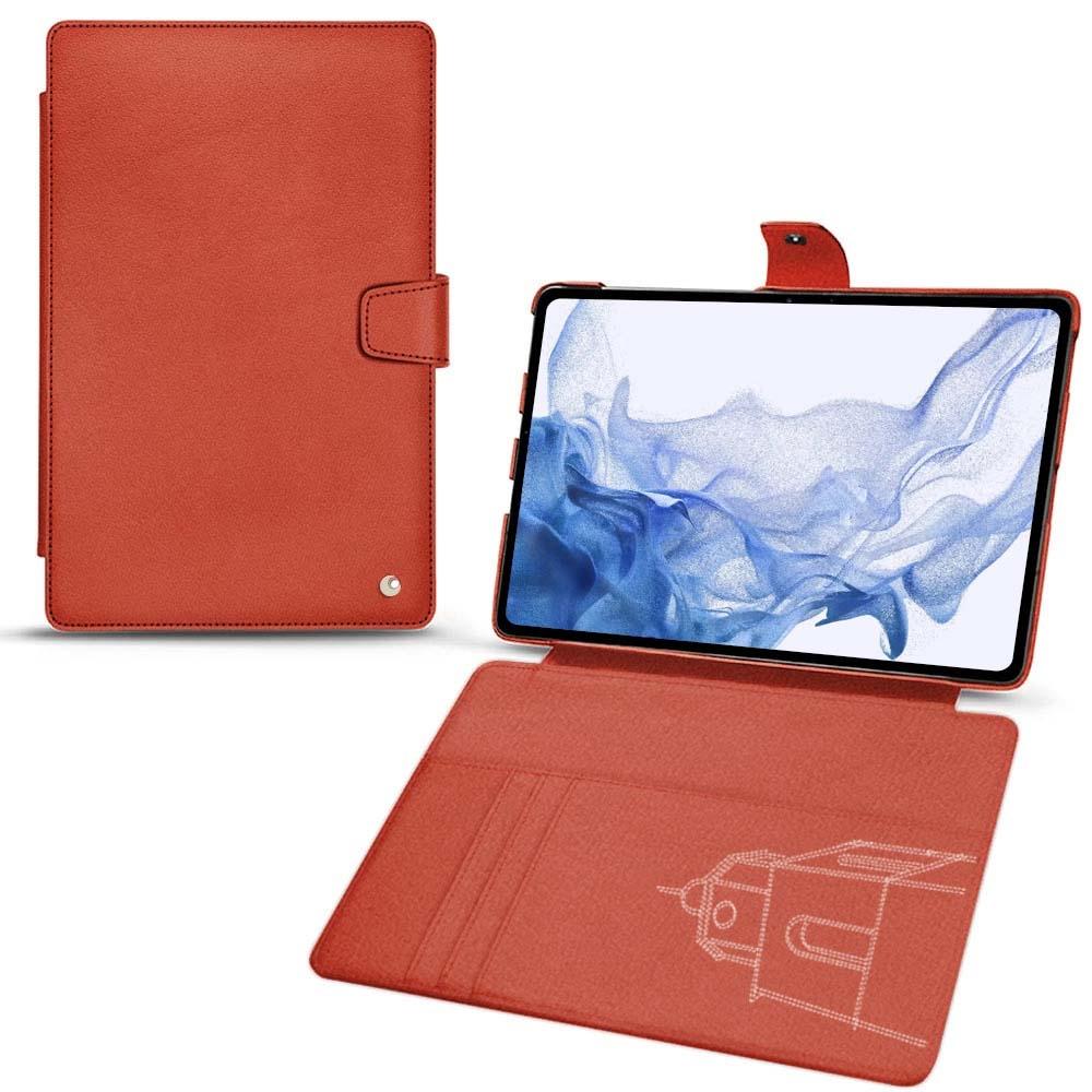 Noreve Lederschutzhülle Wallet (Galaxy Tab S8 Ultra), Tablet Hülle, Orange