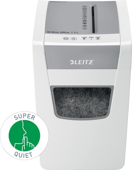 Image du produit Leitz Destructeur de documents IQ Slim Office P4/12 feuilles/moteur DC/blanc (Coupe de particules)