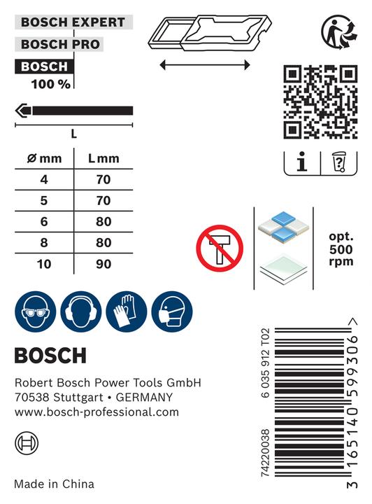 Image du produit Bosch Professional Zubehör Perceuse à verre et à carreaux 5 pièces (4,0-10 mm)