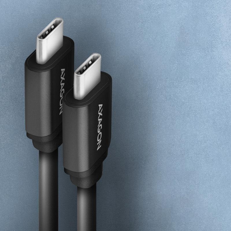 Thumbnail - Axagon BUCM-CM20TB Kabel Twister USB-C - USB-C, 1.1m USB2.0 3A ALU (1.10 m, USB 2.0), USB Kabel