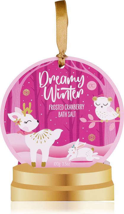 Accentra Badzout DREAMY WINTER in geschenkverpakking, 100g, geur: Frosted Cranberry, kleur: paars/wit/goud