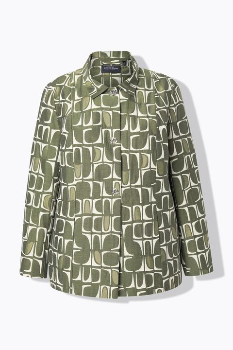 Actual product image Ulla Popken Textured Geometric Print Jacket (60)