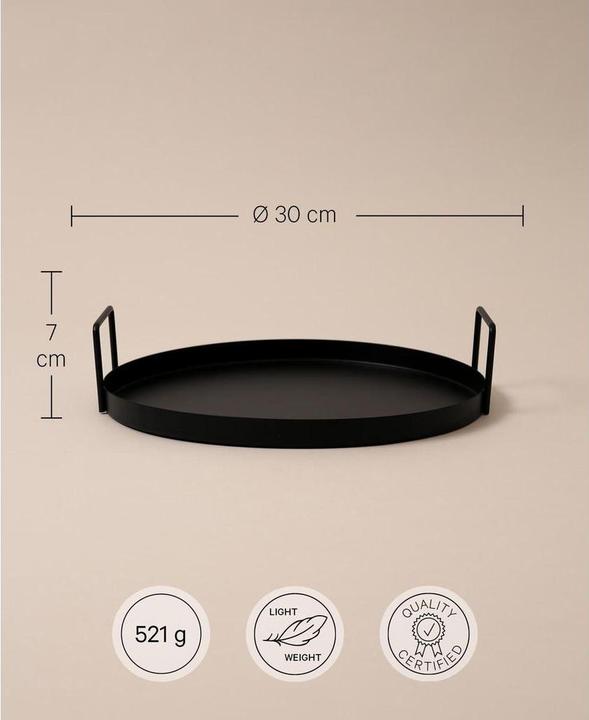Image du produit Esmée Serviertablett, Metalltablett mit Griffen
