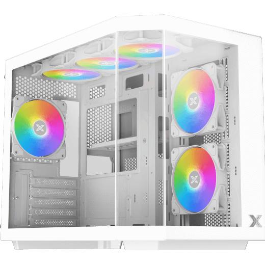 Xigmatek Boitier Mini Tour Micro ATX Cubi M RGB avec panneaux vitrés (Blanc) (Micro ATX (mATX)), Case PC, Bianco