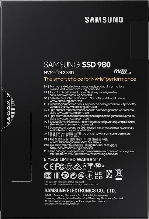Actual product image Samsung 980 (250 GB, M.2 2280)