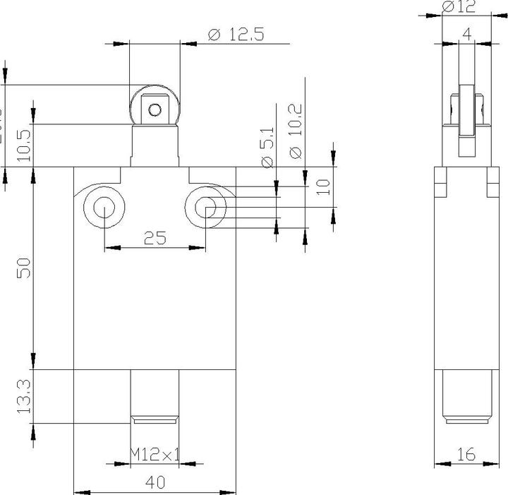 Produktbild Siemens Endschalter,Metall,40mm,w/Rolltaster (M12)
