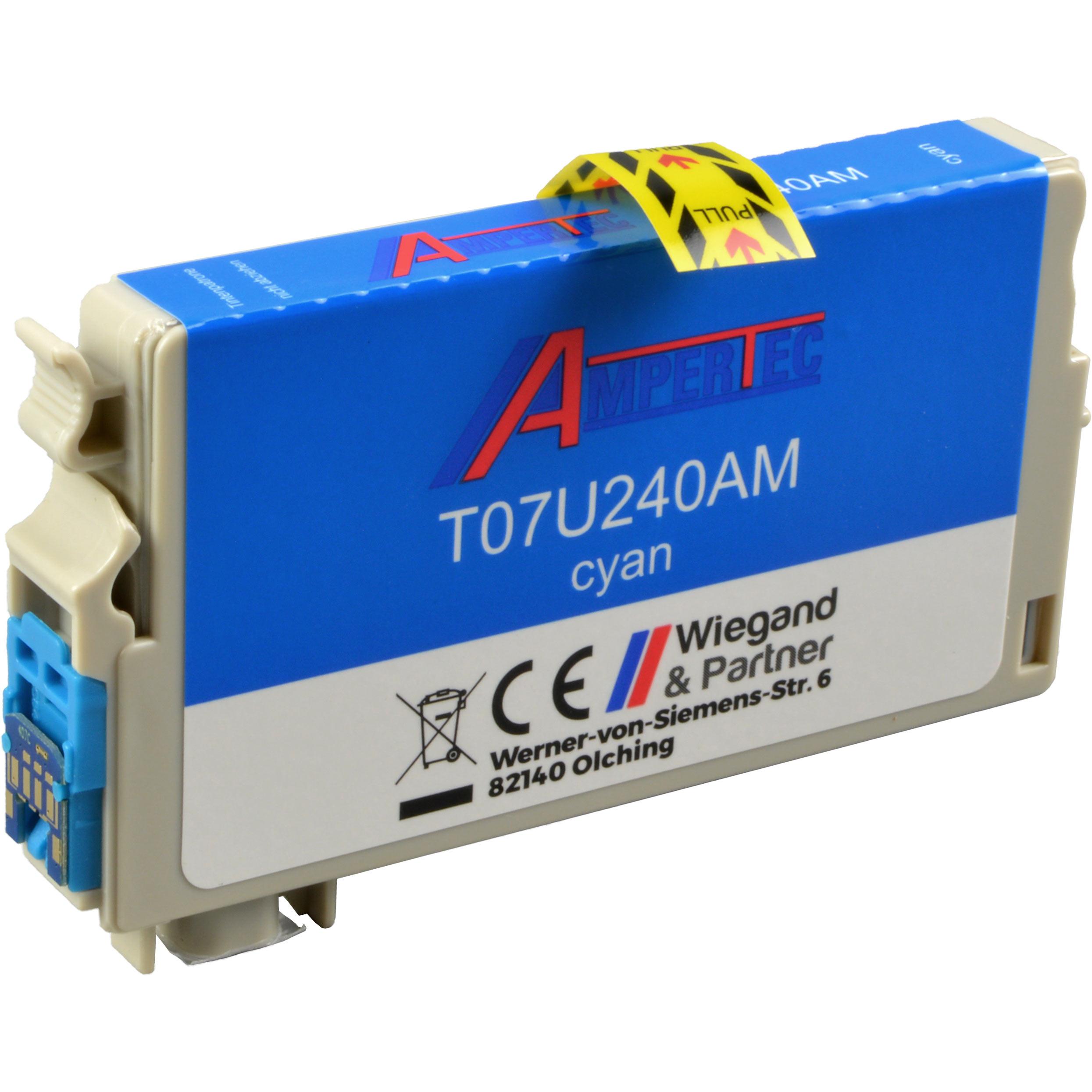 Ampertec, Druckerpatrone, Tinte ersetzt Epson C13T07U240 407 cyan (C)