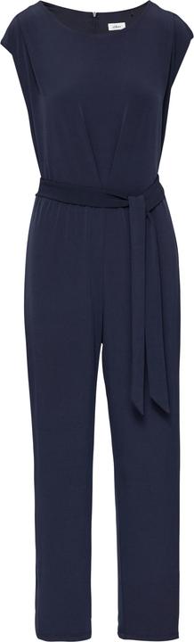 s.Oliver Overall Fliessender Jersey-Jumpsuit mit Falte und Bindegürtel