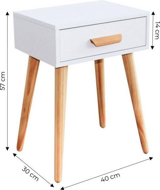 Produktbild Modernhome Moderner Nachttisch oder Couchtisch Weiss