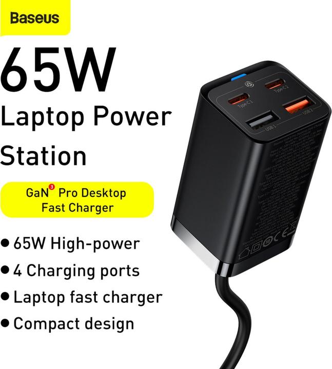 Produktbild Baseus Quick Charger GaN3 Pro (65 W)