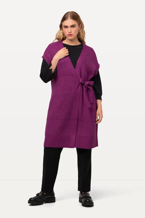 Actual product image Ulla Popken Knit Sleeveless Wrap Cardigan (50, 52)