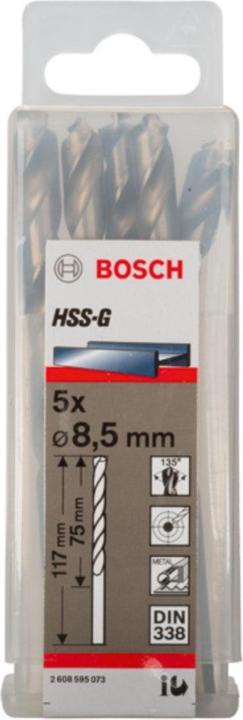Image du produit Bosch Professional Zubehör Foret hélicoïdal PRO Metal HSS-G, 8,5 x 75 x 117 mm (8,5 mm)
