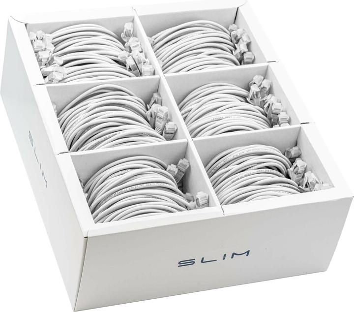 Produktbild SLIM Slimpatchkabel RJ-45, Cat 6A, U/FTP, 1 m, Weiss, 90-Pack (U/FTP, CAT6a, 1 m)
