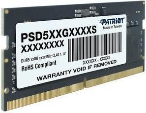 Produktbild Patriot Signature PSD58G480041S memory module GB DDR5 (1 x 8GB, 4800 MHz, DDR5-RAM, SO-DIMM)