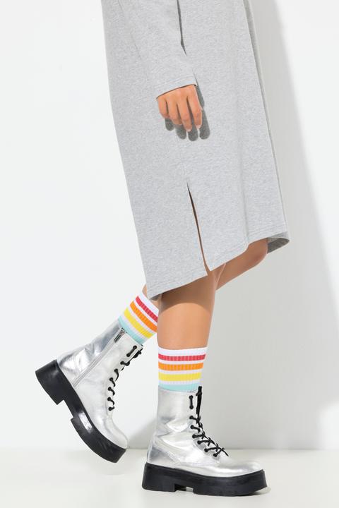 Image du produit Ulla Popken Robe midi en molleton, message format XL, capuche et manches longues (60)