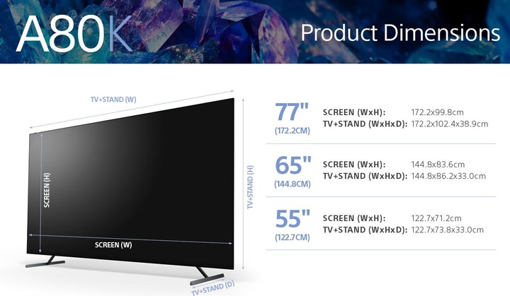 Actual product image Sony OLED XR-65A80K (65", A80K, OLED, 4K, 2022)