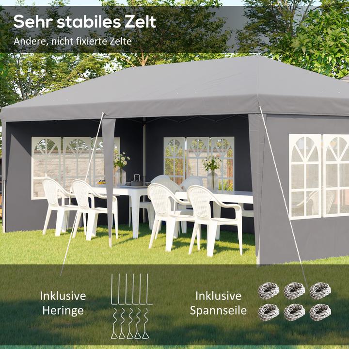 Actual product image Outsunny Faltpavillon Stahl, Polyester Grau (585 cm, 295 cm)