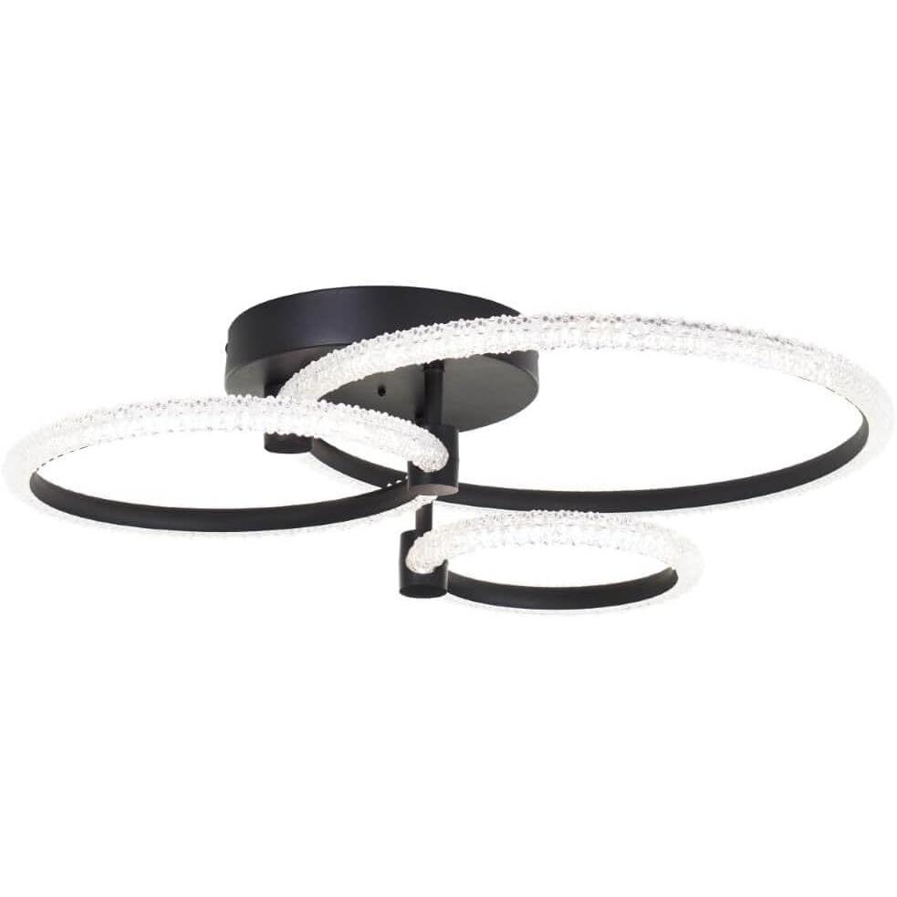 Brilliant, Applique + Plafoniera, Aydin - Plafondlamp - Crystal LED 30W - Zwart - Met afstandsbediening (4700 lm)