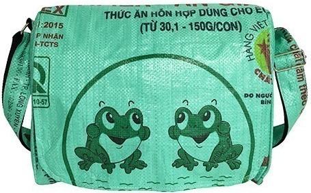 Immagine prodotto Bekos Upcycling - Umhängetasche aus recycelten Futtersäcke Frosch