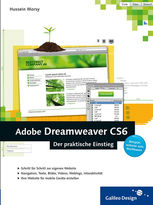 Actual product image Adobe Dreamweaver CS6 - The practical way to get started (German, Hussein Morsy)
