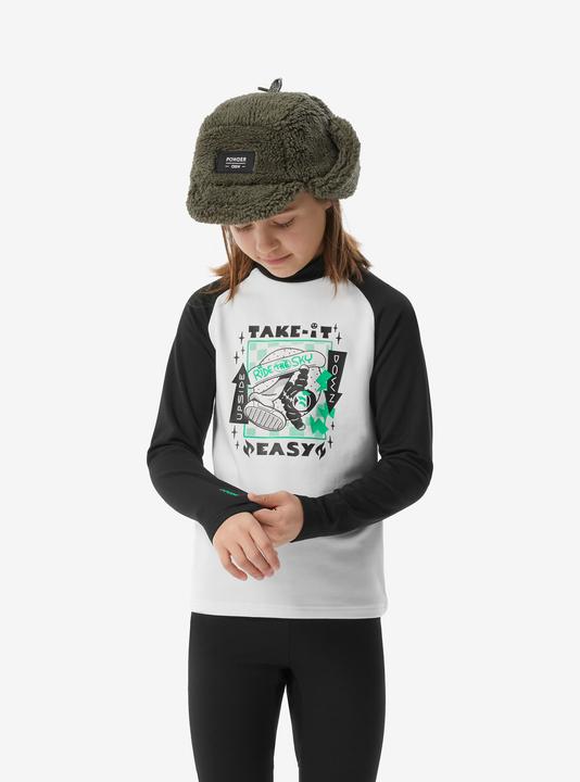 Actual product image Wedze Ski underwear functional shirt for children - BL 500 black/white with motif (140)