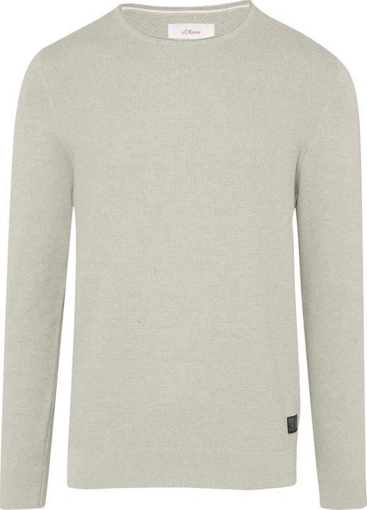 Actual product image s.Oliver Strickpullover Strickpullover mit Strukturmix und Logo-Patch (L, XL)