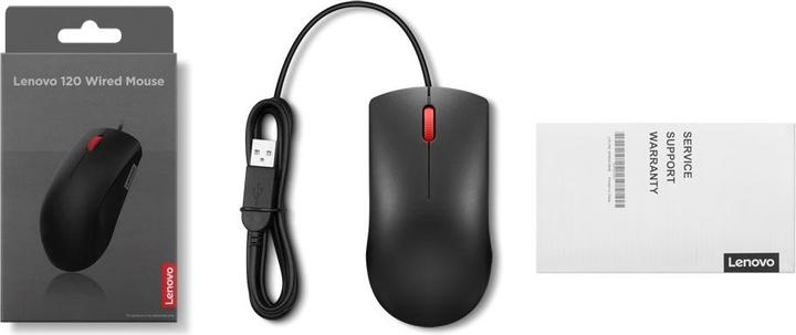 Produktbild Lenovo 120/Kancelářská/Optická/Drátová USB/Černá (Kabelgebunden)