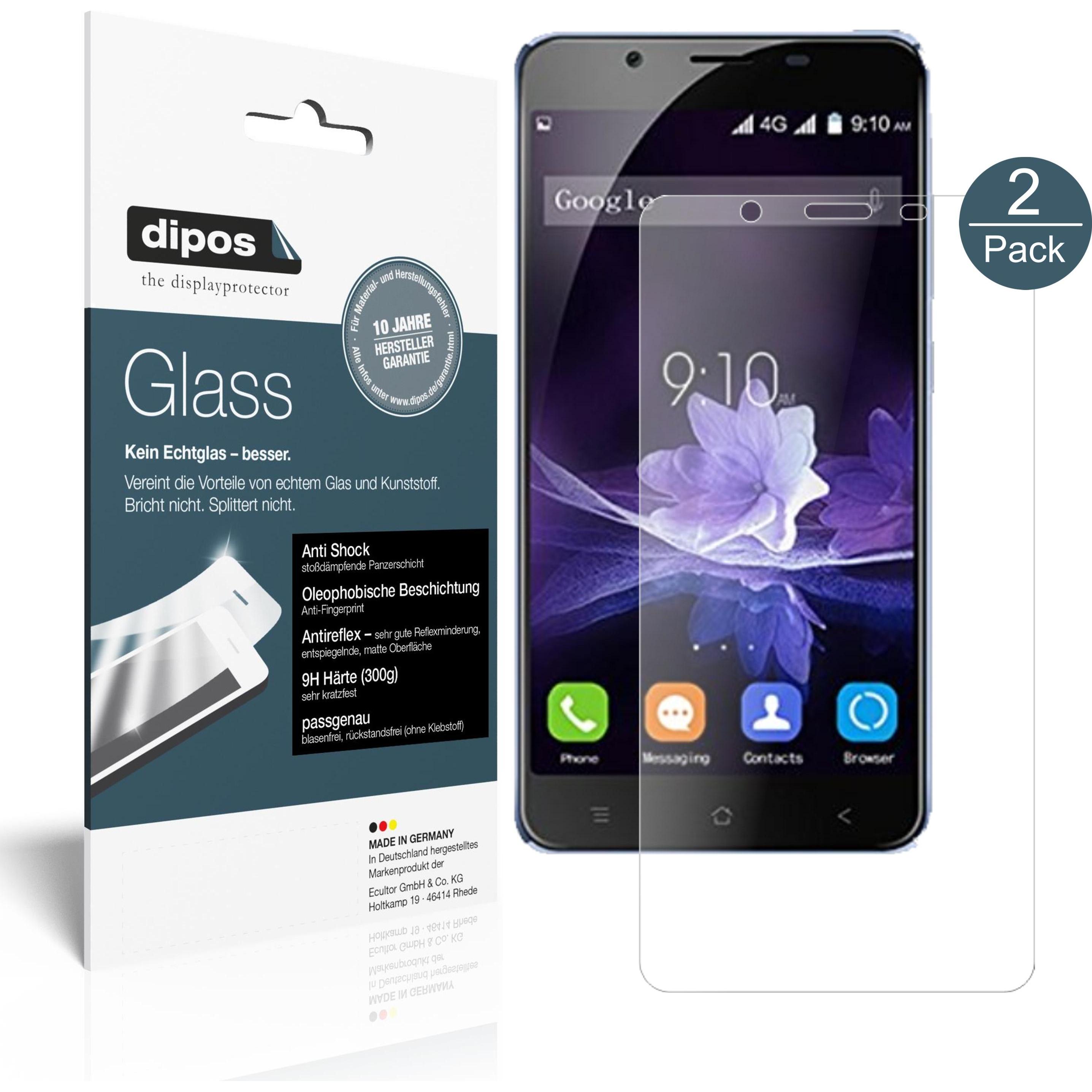 Dipos Displayschutz Anti-Shock (2 Stück, Lenovo P2), Smartphone Schutzfolie, Transparent