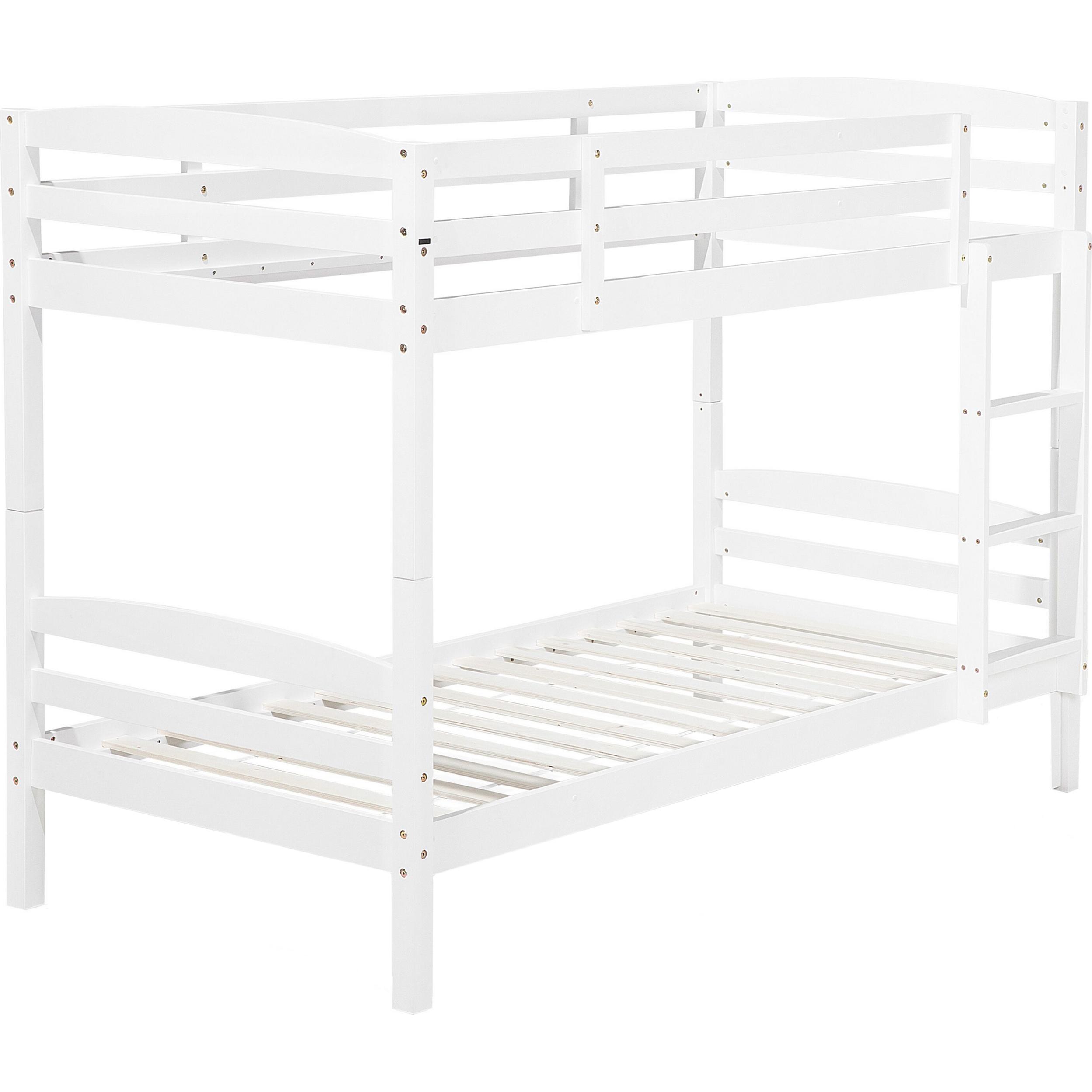 Beliani, Kinderbett, Hochbett Holz mit Bettkasten weiss 90 x 200 cm REGAT (90 x 200 cm)