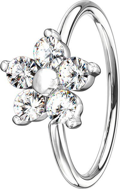 Immagine prodotto Star Piercing Anello Micro Piercing argento Fiore di cristallo argento (Ottone)