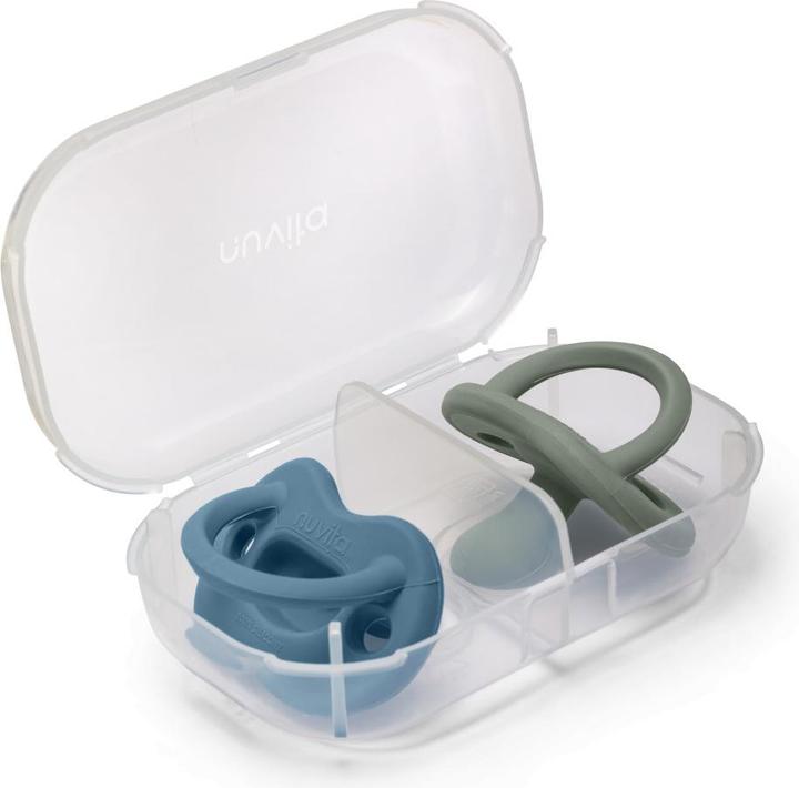 Nuvita Silikon Schnuller Orthosoft Set kiefergerechter Sauger +0m- blau & grün (2x, 0 - 3 Monate)