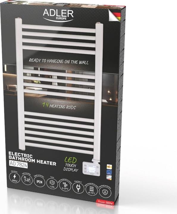 Actual product image Adler LED Electric Bathroom Radiator | AD 7824 | Radiator | 600 W | White | IP24 (600 W)