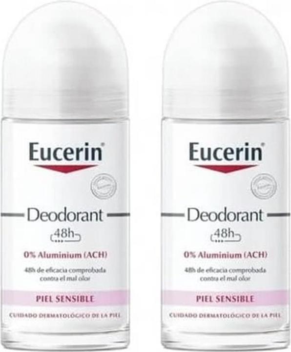 Eucerin Deodorizing Roll-On 24h Without Aluminum 50ml - Pack of 2 (Roll-on, 50 ml)