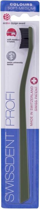 Actual product image Swissdent PROFI Colours Toothbrush Soft-Medium Hunting Green (1 pc) (Medium, 1 x)