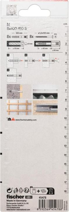 Produktbild Fischer Nageldübel N 8x100/60 S K (8 Stk.)