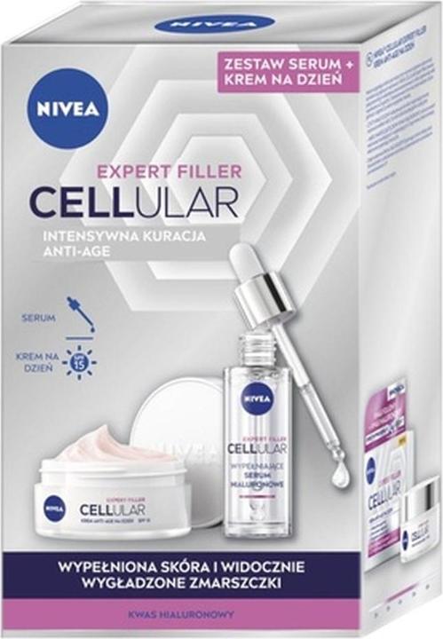 Actual product image NIVEA Anti-Wrinkle Cream For Day Use + Hyaluronic Filling Face Serum (50 ml, Day cream)