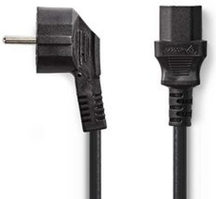 Image du produit Nedis Prise d'alimentation avec contact de terre mâle CEI-320-C13 Angle droit plaqué nickel 2.00 m Roun (2 m)