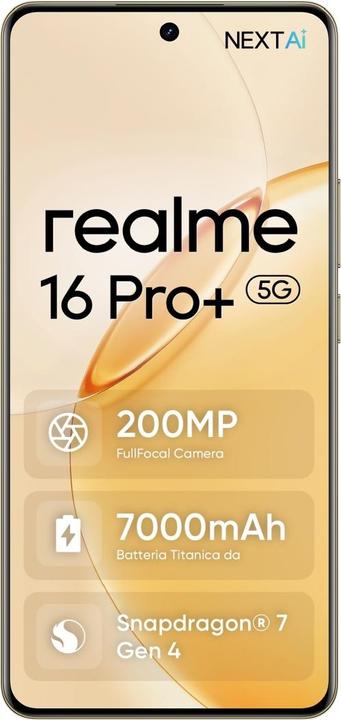 Produktbild realme 16 Pro+ (512 GB, Master Gold, 6.80", Dual SIM, 5G)