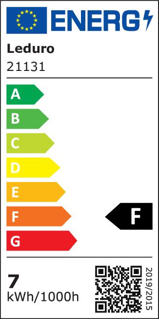 Label énergétique Leduro LED Bulb CL E14 6.5W 3000K 550lm (E14, 7 W, 600 lm, 1 x, F)